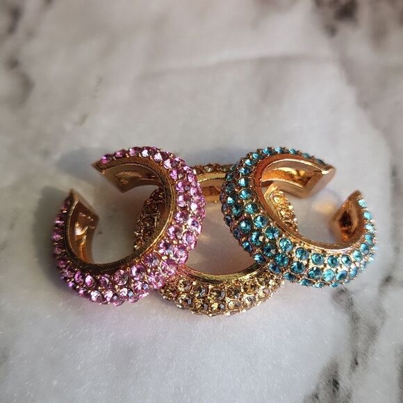 Rhinestone Ear Cuff Set Unique Shiny Decoration Retro Style Jewelry Exquisite - Picture 5 of 11